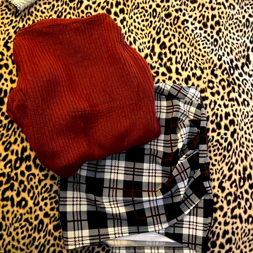 Holiday Outfit. Included is a sweater and skirt.